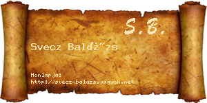 Svecz Balázs névjegykártya